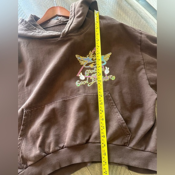 Boys Lie Goodbye and Good Riddance Brown Cropped Hoodie One Size​​ - Picture 8 of 8